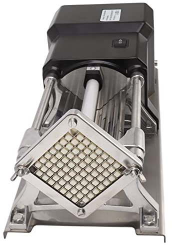 Cutter di Fritte Francese Elettrica Commerciale Robusto in Acciaio Inossidabile Patatiera per 100-240 V - Lama Rimovibile - per Ristoranti e caffè (Spina europea)