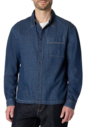 Amazon Essentials Camisa Moderna de Mezclilla con Botones y Corte Extragrande Hombre