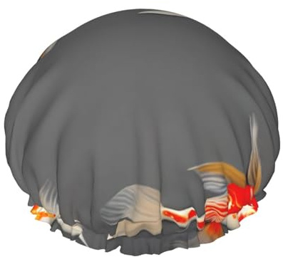 Gorro de ducha suave con estampado de carpas koi tradicionales para mujeres y hombres, gorro reutilizable ligero y gorro de baño
