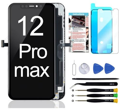 Fixerman LCD Display für iPhone 12 Pro Max Ersatz Bildschirm 6.7 Zoll, für iPhone 12 Pro Max 3D Touch Digital Bildschirm Rahmen Glasbildschirm Kit Komplette mit Werkzeug-Kit