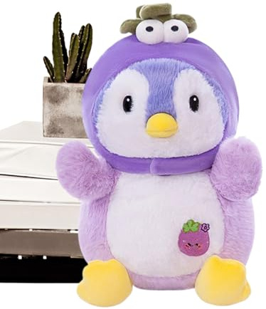 Cartoon Fruit Penguin Plush Toy, Super Soft Cuddly Animal Doll for Children Adults and Collectors, Penguin Companion Pillow for Sleeping Reading Relaxing Home Bedroom or Study Room Decor
