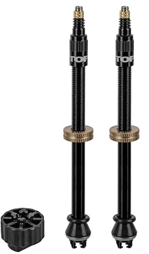 Topeak TurboFlow Ventilsatz Kit 80 mm CNC Aluminium, Schwarz, inkl. Gegenhalter-Werkzeug, langlebig & präzise, 1,3x1,3x10,8 cm, 15712026