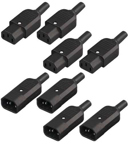 8 Adaptateurs Prise, Connecteur Alimentation | fiches males et femelles, cablage securise visser, ordinateur moniteur
