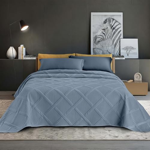 IlGruppone Copriletto Trapuntato Matrimoniale Elegante Trapuntino Lavorazione Intrecciata Due Piazze Trapunta Coperta Leggera Coperta Letto Leggera Primavera Estate - Opale