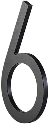 1 Pz 5in/127mm Targhe for Indirizzi In Metallo for Porte Galleggianti Fissate Al Muro Numeri Civici In Alluminio Massiccio Di Spessore 8mm 0-9(6)