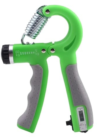 hand grip, Dinamometro for allenamento muscolare dell'avambraccio con apparato di forza regolabile tipo R da 11~132 libbre(Green-2pcs)