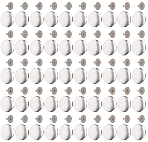 Blaihild Justerbara Byxknappar i Rostfritt Stål 17 Mm Utan Sömnadsskruv på Midjestramförlängare, Silverblank 50 Set för Lösa eller Tighta Byxor