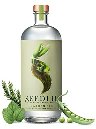 Seedlip Garden 108, erfrischend-alkoholfreie Gin-Alternative, mit Kräutergeschmack, kalorienfrei & zuckerfrei, für nicht-alkoholische Cocktails, 0,0% Vol, 700ml Einzelflasche