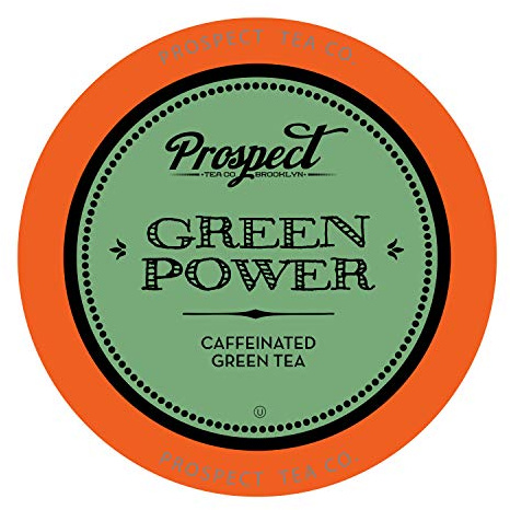 Prospect Tea Green Power Lot de 40 dosettes de thé caféinées compatibles avec les machines à café K Cup y compris 2.0
