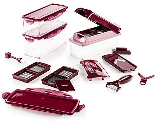 Genius - Affettaverdure Nicer Dicer Plus, set di 18 pz. NUOVA! rosso rubino