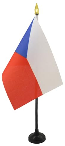 AZ FLAG Bordsflagga Tjeckien 15x10 cm Tjeckisk 100D Polyester Plastfot