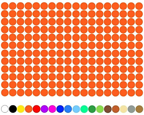 100 Stück Klebepunkte Punkte Kreise Aufkleber Punkt Inventur Folie Markierung K018 (034 Orange, 5mm)