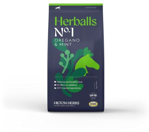 Hilton Herbs Herballs No. 1 Oregano & Mint Horse Treat, 4.4 lb Bag – Herbal Horse Treats, Healthy Horse Treats, Natural Equine Treats for Horse Nutrition, Wellness & Training