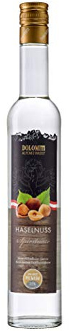 DOLOMITI Haselnuss Schnaps - Premium Spirituose 35% vol. - Nuß-Schnaps - 0.5 Liter - Echtes aus den Bergen - aus besten Haselnüssen - mild und aromatisch