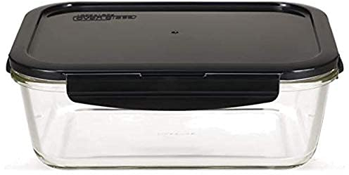 LOCK & LOCK Boroseal Frischhaltedosen aus Glas - 3er Vorratsdosenset - eckig - mit Deckel für Backofen, Mikrowelle & zum Einfrieren - 160 ml, 380 ml, 630 ml