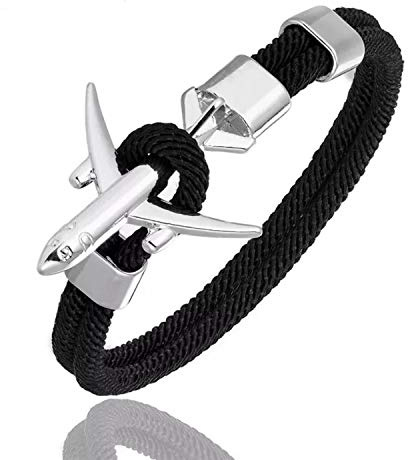 IzuBizu London unisex silver zinklegering flygplan ankare armband flyg rep kedja flygplan stil gratis lyxig låda