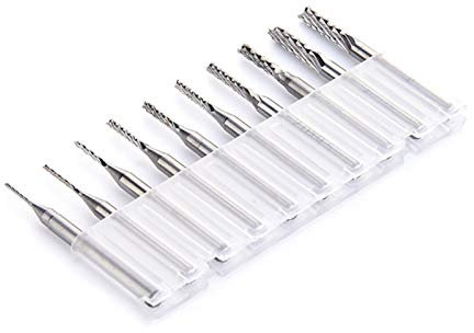 CNC-Schaftfräser mit 3,175 mm Durchmesser, Mini-PCB-Hartmetall-Fräser-Bits-Set, 0,8–3,175 mm, für Fräswerkzeuge (Farbe: A)