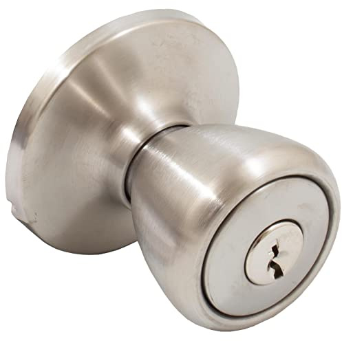 Stone Harbor Hardware Pre-Keyed Entry Work Lock, Entry Latch, KW Keyway, #55665 Key, Satin Stainless Steel