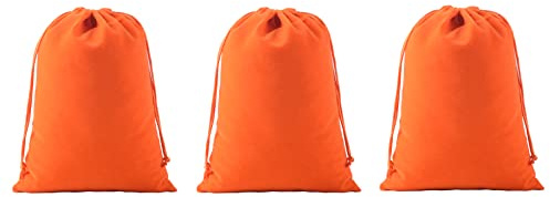 KONMAY 10 Stück Orange weicher Samtbeutel Schmuckbeutel mit Kordelzug, 13X18cm Samt Säckchen Hochzeit Party Geschenksäckchen