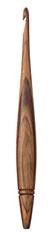Ommi ergonomiskt handtag virkade krokar | Handgjorda 17,78 cm teak trä virkad krok | sticknål, hantverk garnväv | bästa gåvan! (Teak, 8 mm)