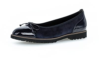 Gabor Damen Klassische Ballerinas, Frauen Flats,Halbschuhe,Sommerschuhe,Slipper,Ballerina-Schuhe,Ballett-Schuhe,Atlantik (Cognac),40.5 EU / 7 UK