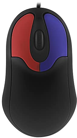 T'nB - Souris Enfant pour Apprentissage, Clics Colorés, Toucher Doux Rubber, Filaire USB-A, Connexion Facile Plug & Play - Noir