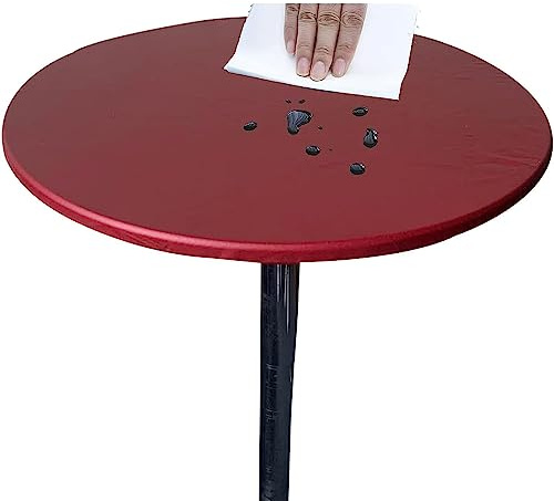 NNSMUN Elastische Tischdecke Gartentischdecke RundtischdeckeTischdecke Outdoor, Elastisch Rund Gartentischdecke, Abwaschbar abwischbar Wetterfest (140 cm (Runder Tisch),Rotwein)