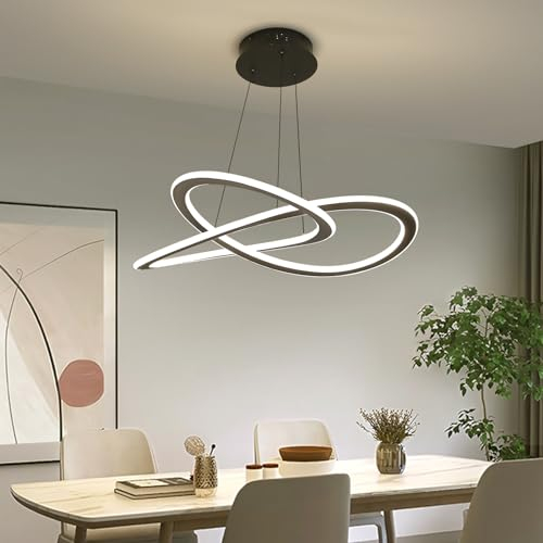 Mikeru Moderna Lampada a Sospensione Da Tavolo Da Pranzo, Lampadario LED Sospensione Dimmerabile 10%-100% Con Funzione Di Memoria E 3000k/4500k/6000k Lampadario per Cucina E Interni