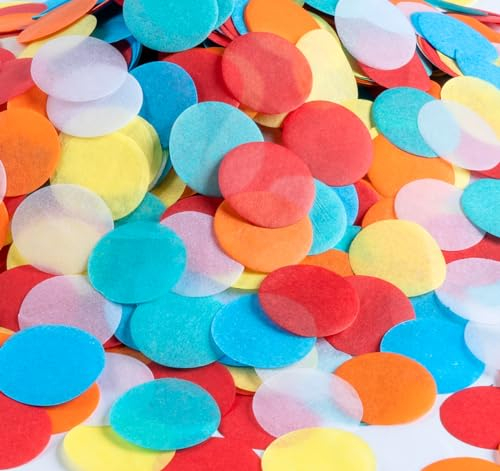 Adorfine Konfetti,60g Bunte Streudeko 2,5cm Rund Tischdeko Glitzer Konfetti Groß für Streudeko Geburtstag Hochzeit Einschulung Party Weihnachten Taufe Valentinstag Jahrestag（6-farbiger）