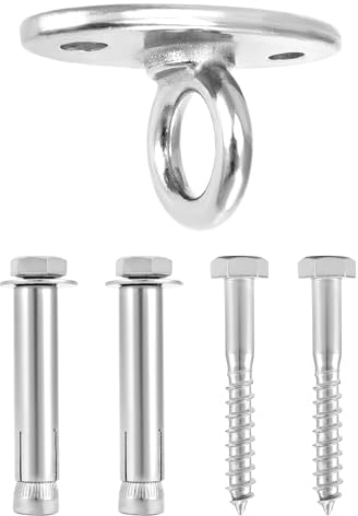 QWORK® deckenhaken schwerlast, boxsack Halterung, Haken hängematte, SUS304 Edelstahl, inklusive betonanker und Schrauben