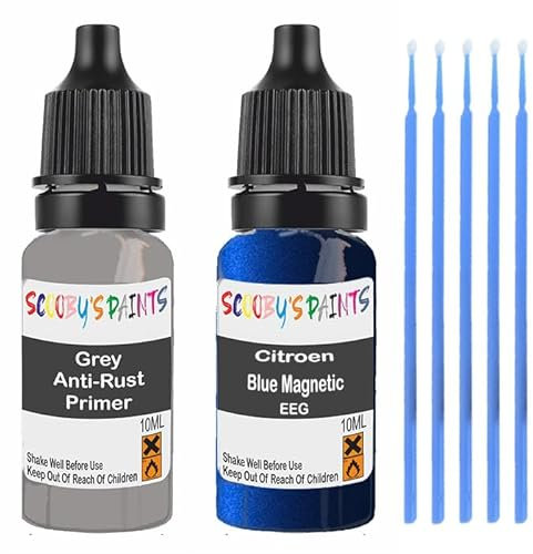 SCOOBYS PAINTS BACK IN THE MIX Touch Up Paint For Citroen Blue Magnetic Eeg Scratch Stone Chip Repair With Grey Primer
