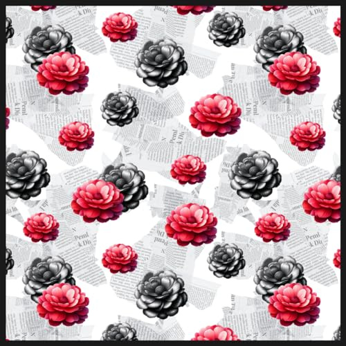 IDEAPerla | Sommer Sweatstoff Meterware | French Terry Fabric | Gestrickt | Bedruckter Baumwoll-Strick | 95% Baumwolle | Hochwertige Qualität | 1 Stück = 100x145cm | Flowers