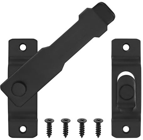 Black Door Latch, Stainless Steel Gate Latches, Garden Gate Locks for Wooden Gates, Barn Sliding Door Lock Bolts, Buckle Cam Safety Door Bolt Flip Latch for Cabinet Garage Window Closet Door, 4.45
