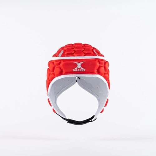 Casque Rugby Gilbert XP 250 Rouge (Protège-tête), Tailles Senior/Junior (M)