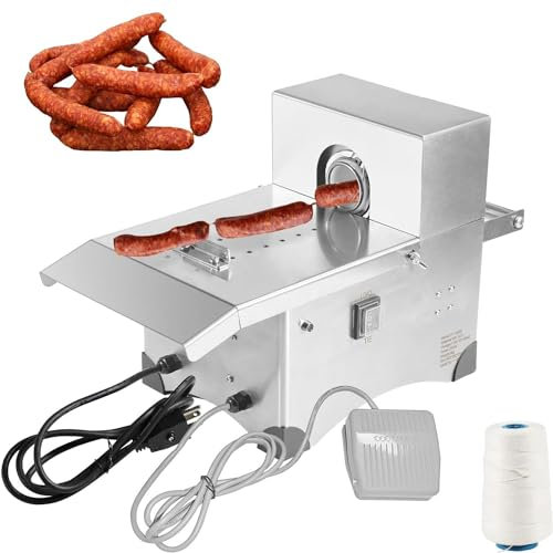 YANDDEA Annodatore per Salsicce, Accessori per insaccatrice elettrica in Acciaio Inossidabile Macchina per Annodare Salsicce con Interruttore a Pedale per Legare Facilmente la Salsiccia