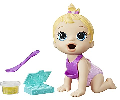 Baby Alive Lil Snacks Bambola, Mangia e Cacca, Bambola a tema Snack 20,3 cm, Stampo Snack Box, Giocattolo per bambini dai 3 anni in su, Capelli biondi
