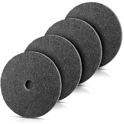 STAHLWERK Set di 4 dischi abrasivi in tessuto non tessuto/nylon, per lucidatura, lavorazione di alta qualità per una levigatura uniforme e precisa