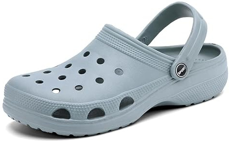 Huayuehong Unisex Adulto Zoccoli da Giardino Unisex, in Rete Traspirante, Zoccoli Classici, Antiscivolo, Pantofole estive, Blu, 47 EU