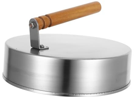 Abaodam Dome Acciaio Inossidabile Per Sciogliere Formaggio e Cottura Copertura Rotonda Per Bbq e Accessorio Versatile Per Cucina e Grill Con Manico Legno