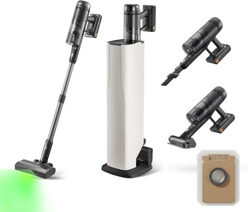 roborock H60 Hub Ultra Cordless Vacuum Cleaner with Auto-Empty Dock, 210AW Suction Stick Vacuum Cleaners for Home and Pet Hair, Rechargeable, 90-Min Runtime, Anti-Tangle Brush, 140° LED Dust Detection