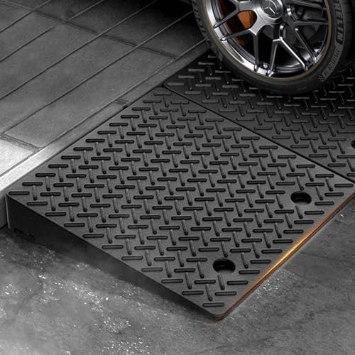 Rampe Gummi-Schwellenrampen - Gummi-Bordsteinrampe, rutschfeste Rollstuhlrampe, Türstufenrampe, Hochleistungs-Bordsteinrampe for Autos, Schwellenrampe for Elektromobile und Motorräder(50*32*10cm)