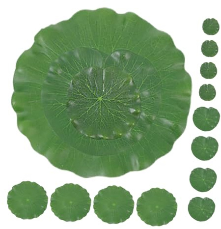 Mikikit 15pcs Realistic Floating Lily Pads for Ponds and Aquariums Lifelike Greenery Decoration and Faderesistant for Fish Pools and Patios
