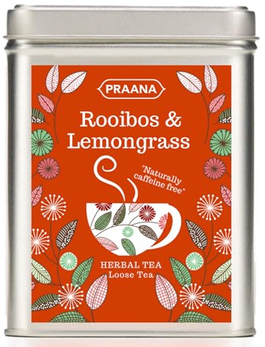 PRAANA TEA - Rooibos and Lemongrass Herbal Tea - Gift Tin 100g