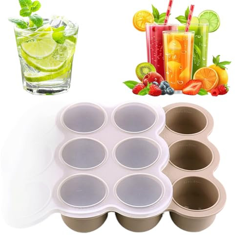 Nubamzy Bandeja de silicona para congelar alimentos para bebés, molde de silicona de alimenticio de 9 rejillas con tapa, recipientes para almacenamiento de helados, sopas, leche materna
