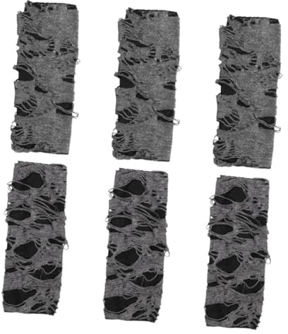 KOMBIUDA 3paare Gothic-handschuhe Für Damen Zerrissene Schlitzärmel Fingerlose Armstulpen Schwarz Für Halloween-kostüm Goth-styles Rock-outfits Cosplay