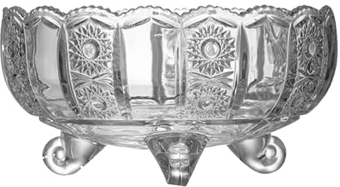 Joselin Punch Bowl in vetro cristallo vintage, 3000 ml, design pesante e robusto, per centrotavola, decorazioni da tavola alle feste