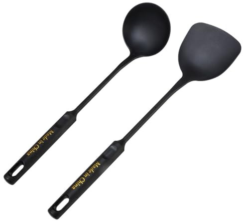 FZL02068LM Ergonomica Set di cucchiai da zuppa da Cucina Mestolo di pentole Cucchiaio di plastica Mestolo da Cucina di Colore Nero for servire Utensili da zuppa per frullare