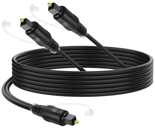 XMSJSIY Toslink - Cable óptico digital (1 a 2, 1 macho a 2 macho, cable de audio de fibra óptica con tapas antipolvo para cine en casa, PS5/PS4, TV, receptor, 1,5 m)