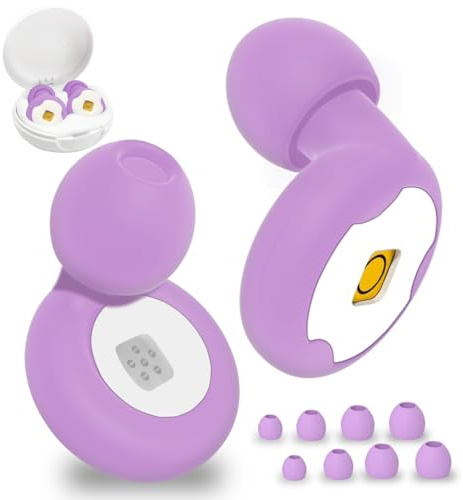 Ohrstöpsel zum Schlafen, 28dB Noise Cancelling Ohrstöpsel, Leichter Komfort, Wiederverwendbar Gehörschutz Earplugs, Ohrenstöpsel für die Nacht, Festival, Reisen, Konzentration und Konzert (Lila)