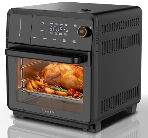 OUNIN 18L Multifunction Oven, 11-in-1 Air Fryer Oven and Steam Oven, 2-Layer Baking, 360° Hot Air Circulation, 1800W, Ideal for Sunday Roasts, Roast Chicken, Fish & Chips, Baking Bread, Steaming Veg